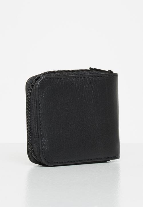Superbalist - Tom leather zip wallet - black