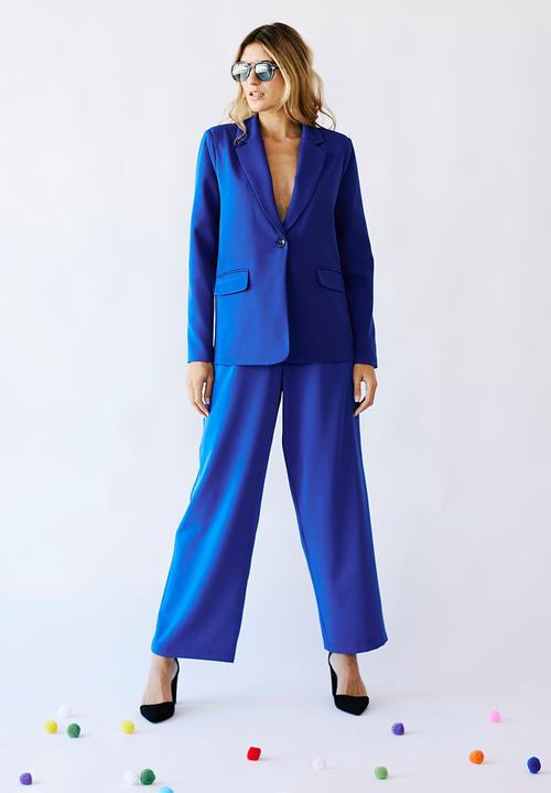 Me&B - Flare high waist trousers - cobalt