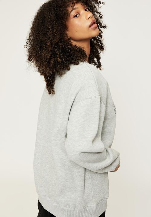 Supré  - Tonya oversized crew jumper - grey marle/newport