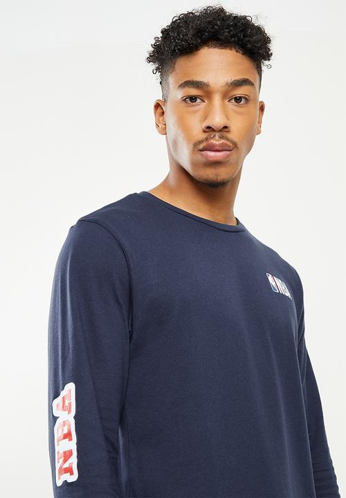 NBA - Nba logo long sleeve printed t-shirt - navy