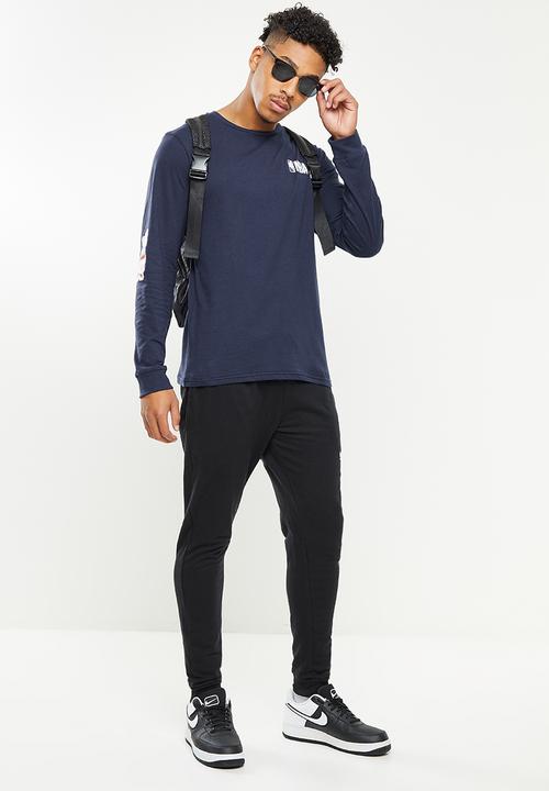NBA - Nba logo long sleeve printed t-shirt - navy