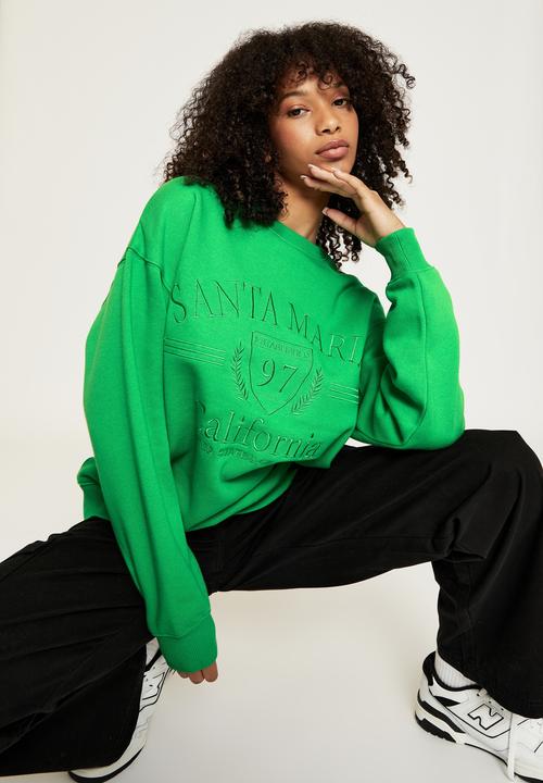 Supré  - Tonya oversized crew jumper - apple green/santa maria