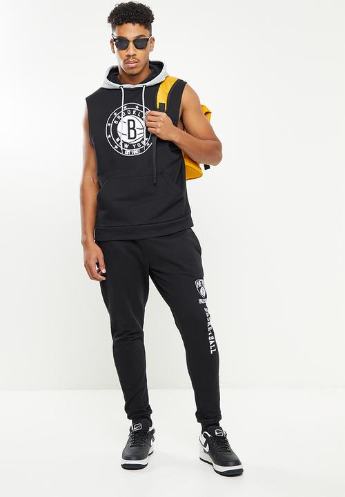 NBA - Brooklyn nets sleeveless hooded sweater - black