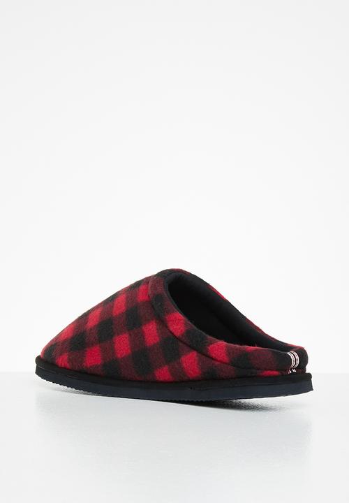 Jack & Jones - Jafar check 2.0 slipper - barbados cherry