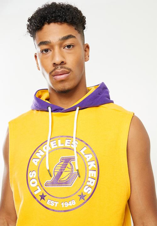 NBA - Lakers sleeveless hooded sweater - yellow