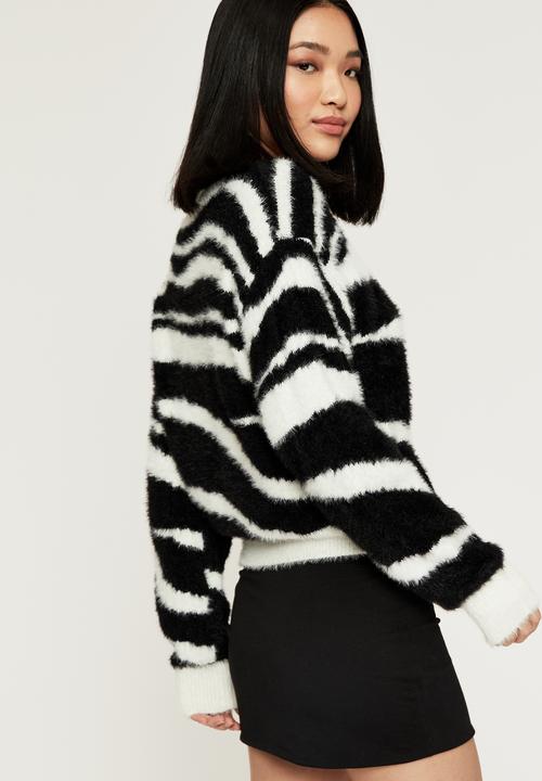 Supré  - Jean crew neck knit jumper - zebra black