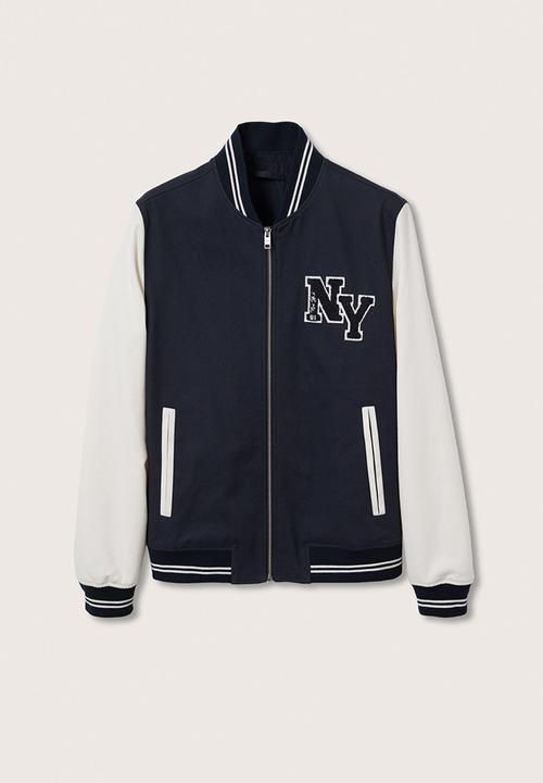 MANGO - Valencia Varsity bomber jacket - dark navy