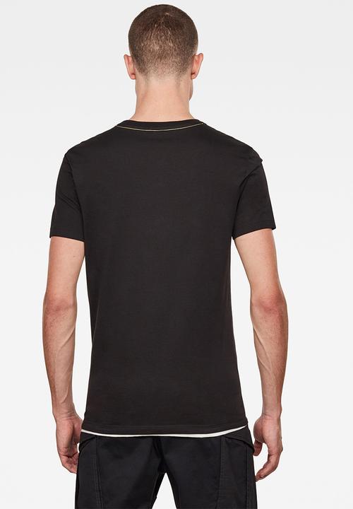 G-STAR - Originals logo slim r tee - dark black