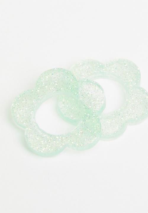 Pina Jewels - Daisy charm - turquoise glitter