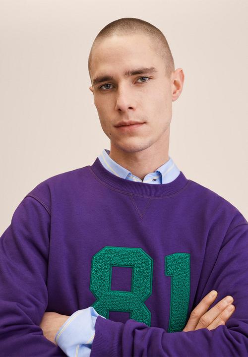 MANGO - Zeus Patch cotton sweatshirt - purple