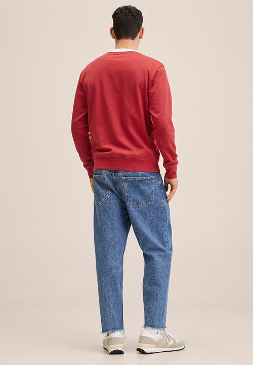 MANGO - Latina colourblock plush sweatshirt- red