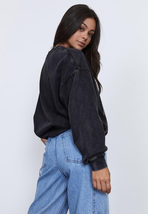 Factorie - Lcn music merch oversized graphic crew - lcn mt washed black/aaliyah shades