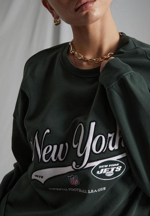 Factorie - Lcn nfl oversized graphic crew - lcn nfl washed green/jets varsity