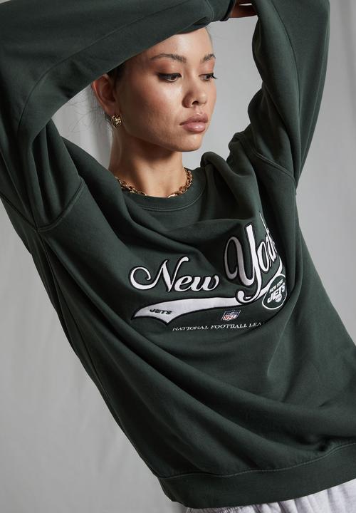 Factorie - Lcn nfl oversized graphic crew - lcn nfl washed green/jets varsity