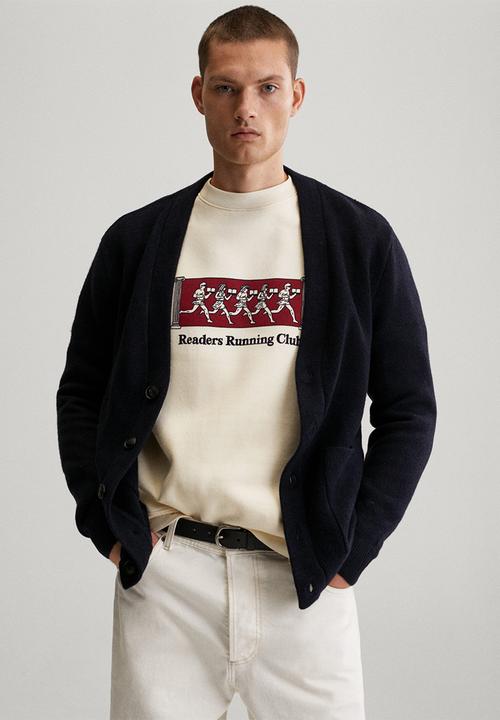 MANGO - Tiago printed  readers sweatshirt- off white
