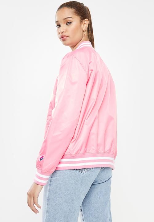 Superdry. - Classic varsity baseball jacket - montauk blush