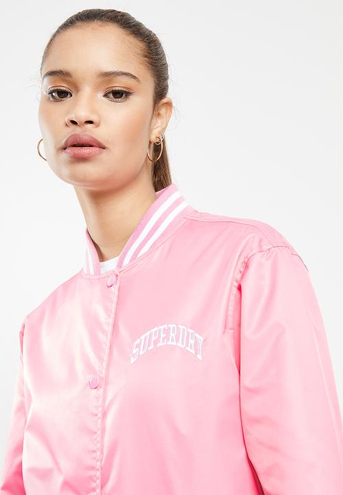 Superdry. - Classic varsity baseball jacket - montauk blush