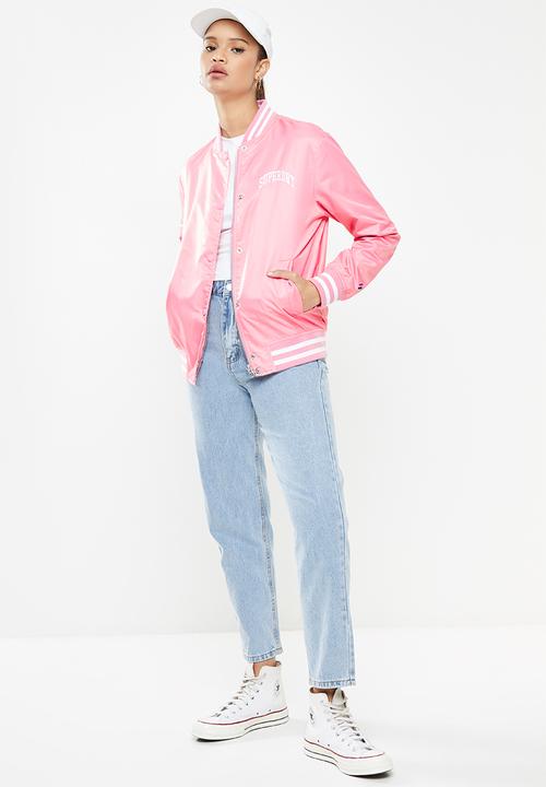 Superdry. - Classic varsity baseball jacket - montauk blush