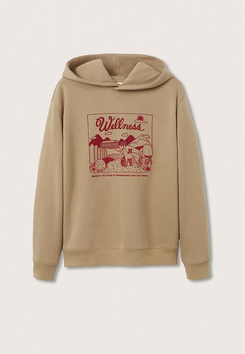 MANGO - Tiago Hooded sweatshirt wellness - medium brown