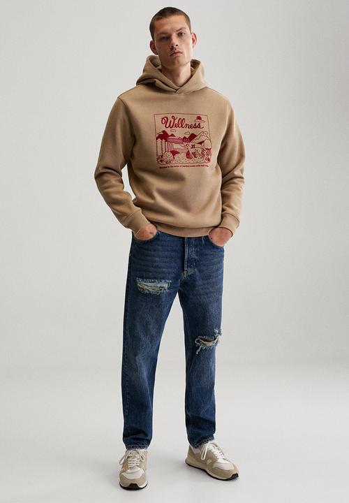 MANGO - Tiago Hooded sweatshirt wellness - medium brown