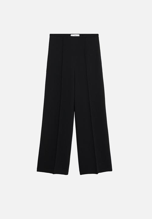 MANGO - Trousers justo - black
