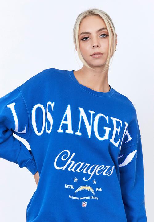 Factorie - Lcn nfl oversized graphic crew - lcn nfl washed blue/chargers
