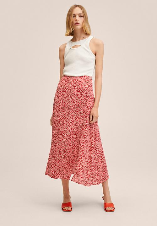MANGO - Skirt bombay - red