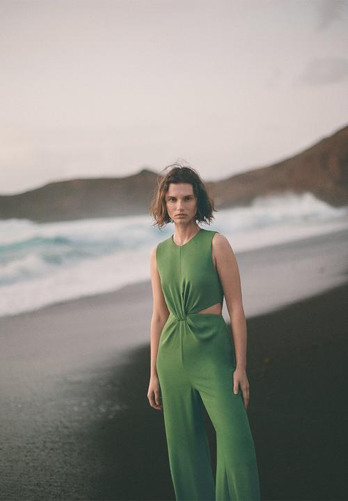 MANGO - One-piece suit almond - green