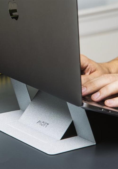 Moft - Adhesive laptop stand (up to 15.6" laptops) - silver