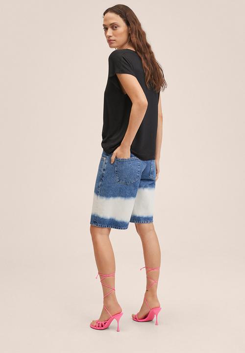 MANGO - T-shirt visca - black