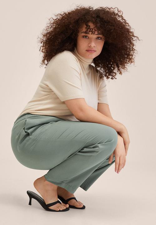 MANGO - Plus trousers fluido - beige