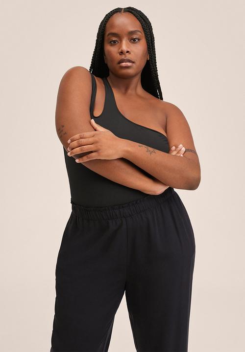 MANGO - Plus trousers fluido - black