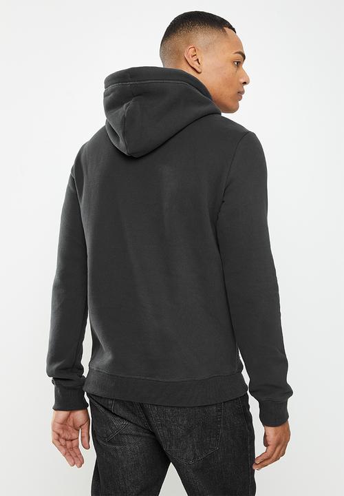 Superdry. - Vintage logo emb hood - vintage wash black