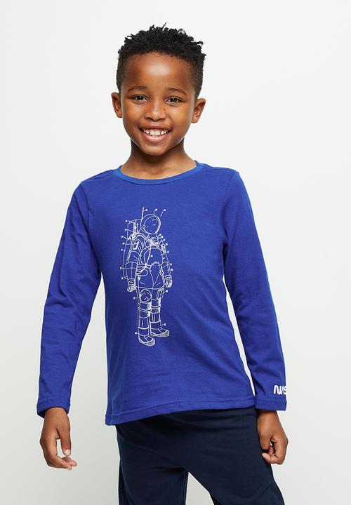 Superbalist Kids - Boys Nasa long sleeve tee & pants pj set - royal & navy