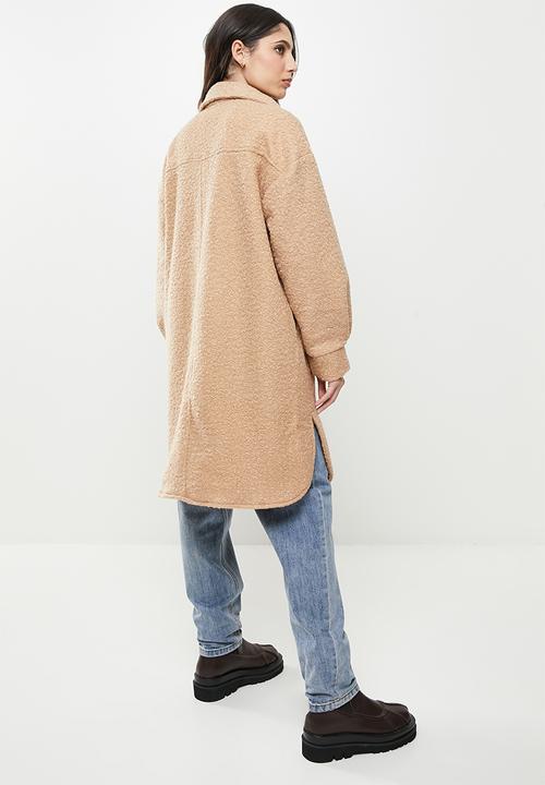 Koton - Lapel collar pocket sides teddy coat - camel