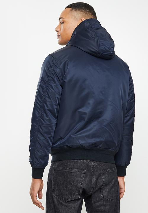 Superdry. - Hooded bomber - eclipse navy