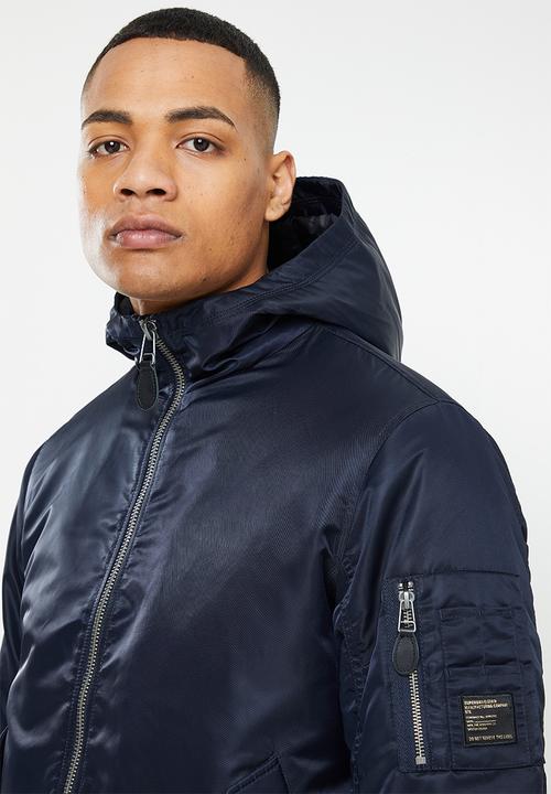 Superdry. - Hooded bomber - eclipse navy