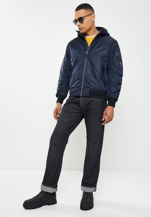 Superdry. - Hooded bomber - eclipse navy