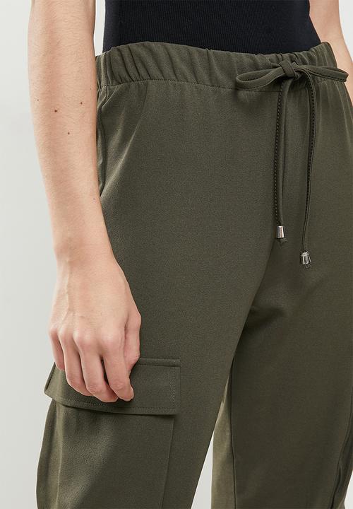 Koton - Medium rise pocket detailed trousers - khaki