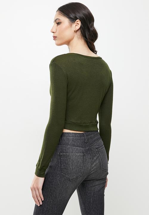 Koton - V neck long sleeve jumper - green