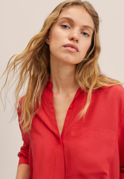 MANGO - Shirt limone - red