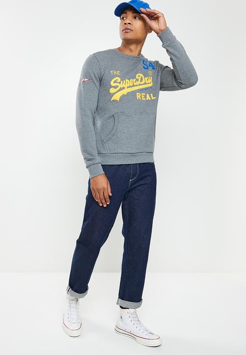 Superdry. - Vl source crew - rich charcoal marl