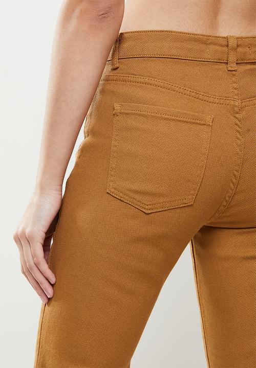 Koton - Medium rise slim fit flare trousers - camel