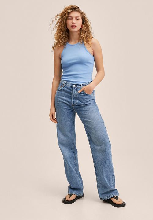 MANGO - Top plaja - light pastel blue
