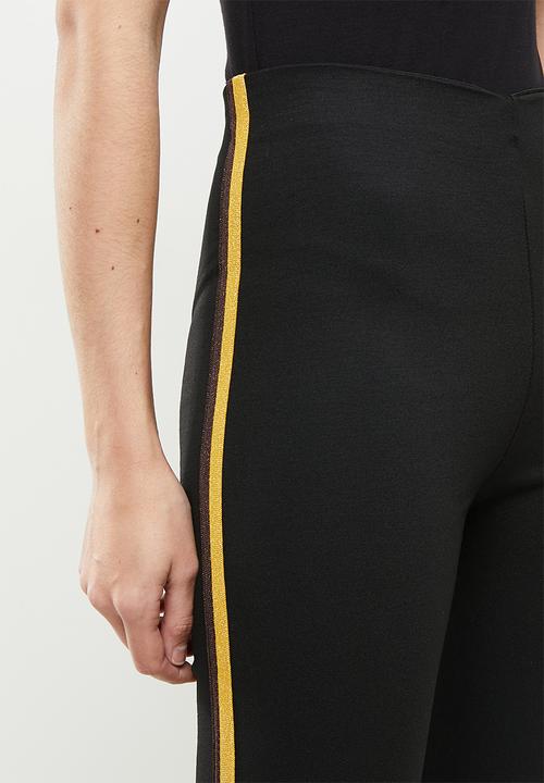Koton - Medium rise striped leggings - black