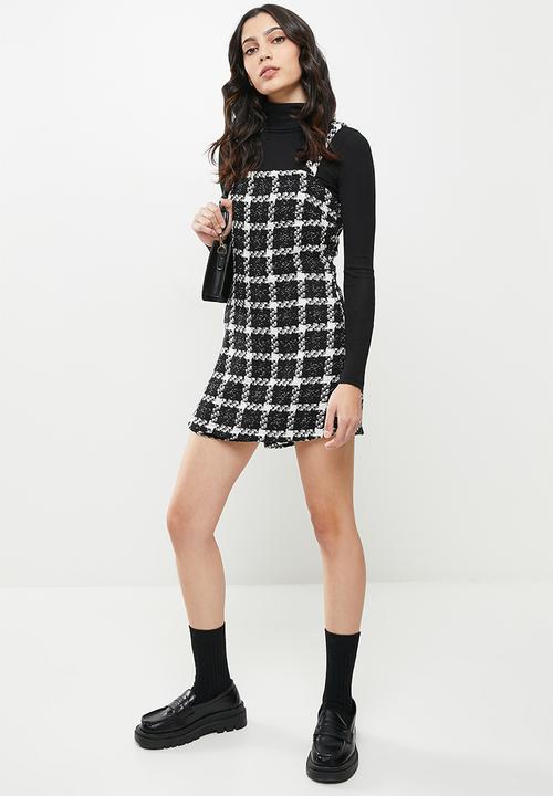 Koton - Sleeveless check jumpsuit  - black & white