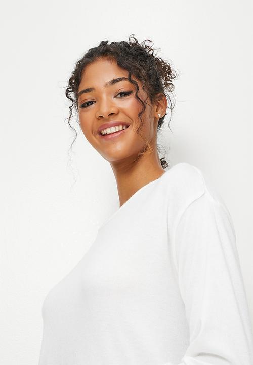 Blake - Soft touch wide leg & crew sleep set - milk