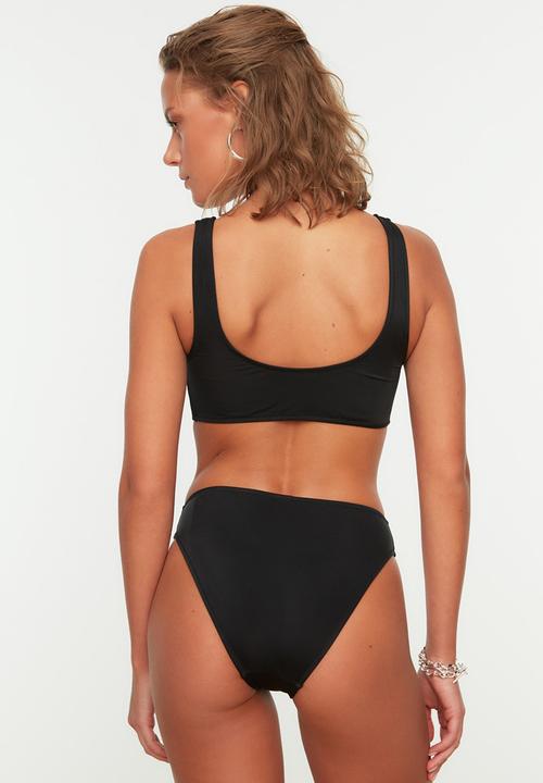 Trendyol - Print detailed swimsuit - black