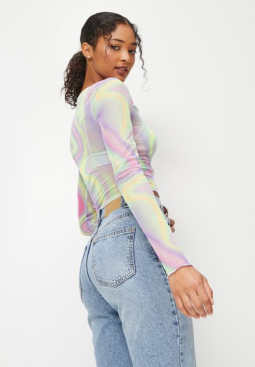 Blake - Printed mesh tee - multi 