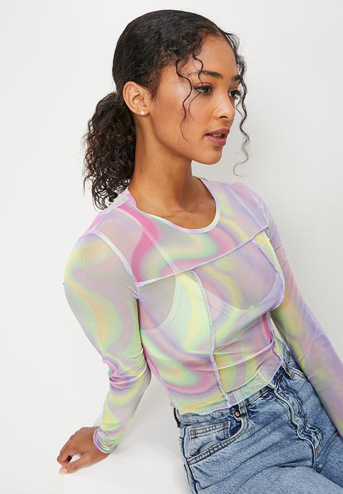 Blake - Printed mesh tee - multi 